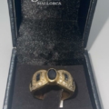 Anillo oro 18k con diamantes T-B y zafiros