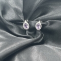 Pendientes con diamantes talla brillante amatista