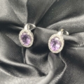 Pendientes con diamantes talla brillante amatista