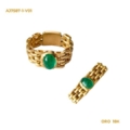 ANILLO FLEXIBLE ESMERALDA CABUJONA ORO 18K