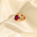 ANILLO SELLO ROJO ORO 18K