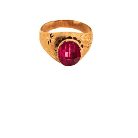 ANILLO SELLO ROJO ORO 18K