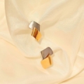 PENDIENTES ORO AMARILLO Y BLANCO 18K