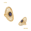 ANILLO LANZADERA ZIRCONITA BLANCA - AZUL ORO 18K