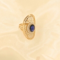 ANILLO LANZADERA ZIRCONITA BLANCA - AZUL ORO 18K