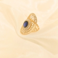 ANILLO LANZADERA ZIRCONITA BLANCA - AZUL ORO 18K
