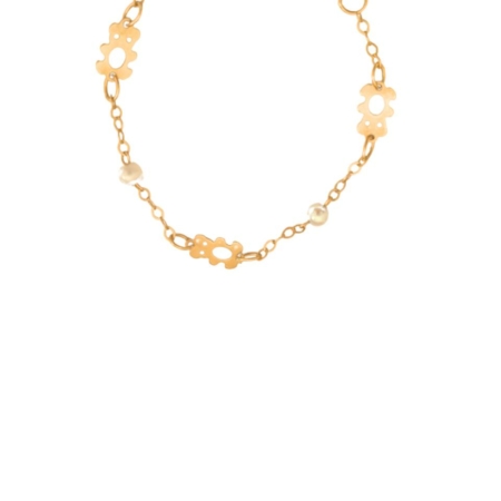 PULSERA NIÑA PERLA BLANCA ORO 18K